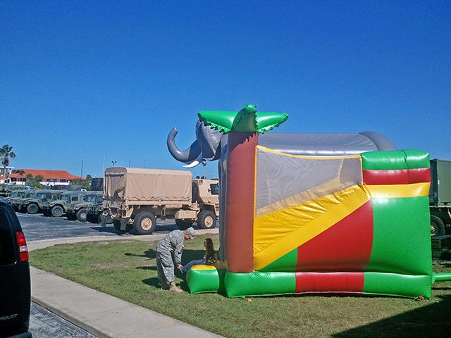 Military Family On Bounce House Combo