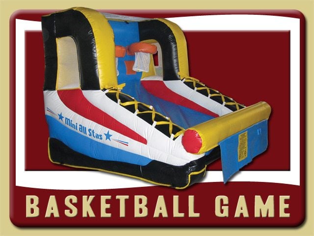 Basketball Inflatable Moonwalk Bounce House Rental Deltona yellow red black blue