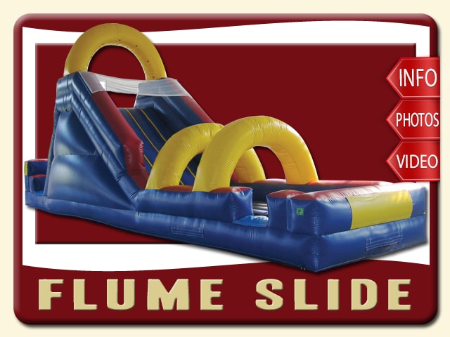 Flume Water Slide Rental, Blue, Yellow, Red