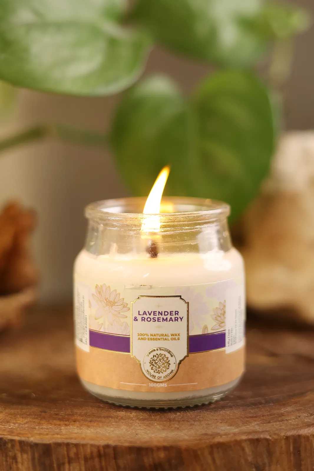 Lavender and Rosemary Natural Scented Candle, Rosemary natural scented candles, Lavender natural scented candles, best luxury fresh candle, candles online, HOA