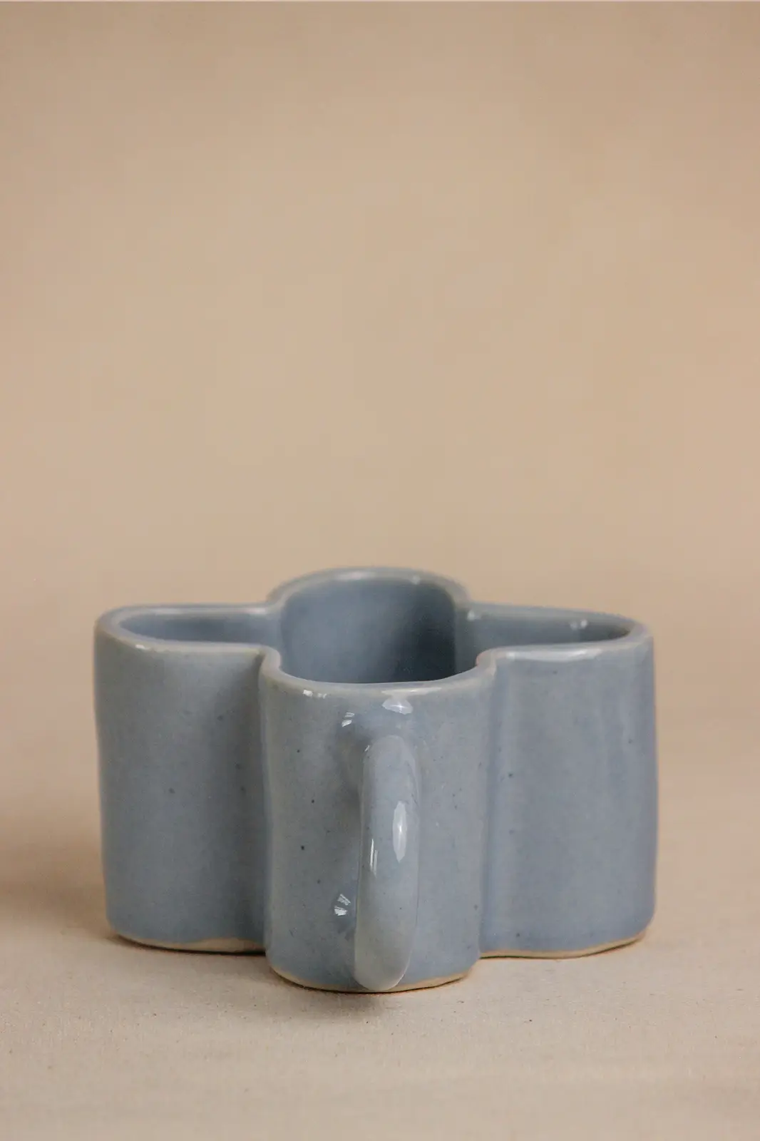 Blue daisy shape ceramic cappuccino mug, coffee mug, coffee mug for travelling, ceramic coffee mugs, sustainable coffee mugs, handmade coffee mugs, plain mugs, TOH, Sepia Stories